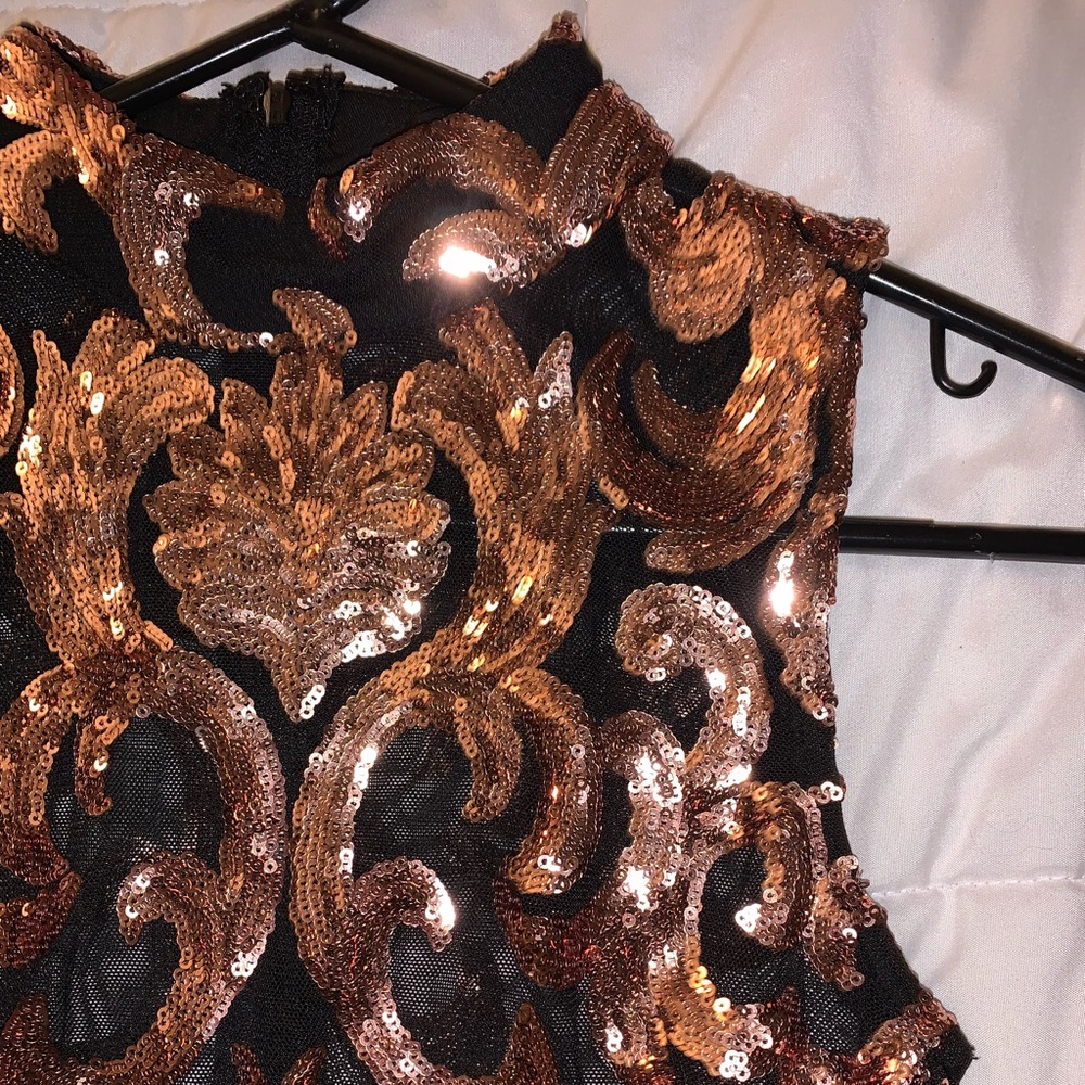 Gold sparkly detailed Fashion Nova dress
